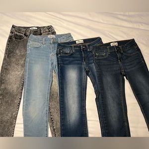 Lot. Jordache 4 pair of girls size 7 jeans (skinny/super skinny)